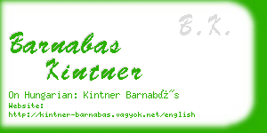 barnabas kintner business card